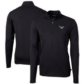 Philadelphia Eagles Cutter & Buck Virtue Eco Pique Recycled Quarter-Zip Pullover - Black - NFL