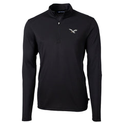 Philadelphia Eagles Cutter & Buck Virtue Eco Pique Recycled Quarter-Zip Pullover - Black - NFL