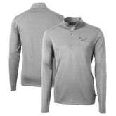 Philadelphia Eagles Cutter & Buck Virtue Eco Pique Recycled Quarter-Zip Pullover - Silver - NFL