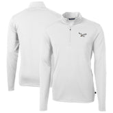 Philadelphia Eagles Cutter & Buck Virtue Eco Pique Recycled Quarter-Zip Pullover - White - NFL