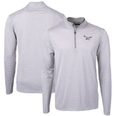 Philadelphia Eagles Cutter & Buck Virtue Eco Pique Micro Stripe Recycled Quarter-Zip Pullover Top - White - NFL