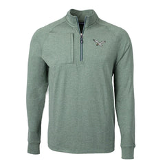 Philadelphia Eagles Cutter & Buck Adapt Eco Knit Heathered Recycled Quarter-Zip Pullover - Heather Green - NFL