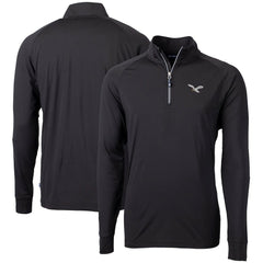 Philadelphia Eagles Cutter & Buck Eco Knit Stretch Recycled Quarter-Zip Pullover - Black - NFL