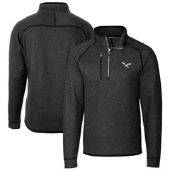 Philadelphia Eagles Cutter & Buck Mainsail Sweater-Knit Half-Zip Pullover Jacket - Heather Charcoal - NFL