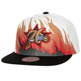 Mitchell & Ness Philadelphia 76ers Hot Fire Snapback Hat White