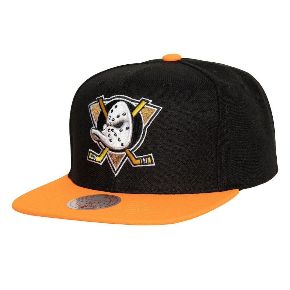 Anaheim Ducks Mitchell & Ness Core Team Ground 2.0 Snapback Hat - Black | NHL Lifestyle