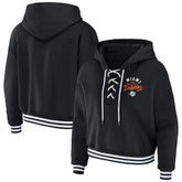 Miami Dolphins WEAR by Erin Andrews Women's Lace-Up Pullover Hoodie - Black - NFL