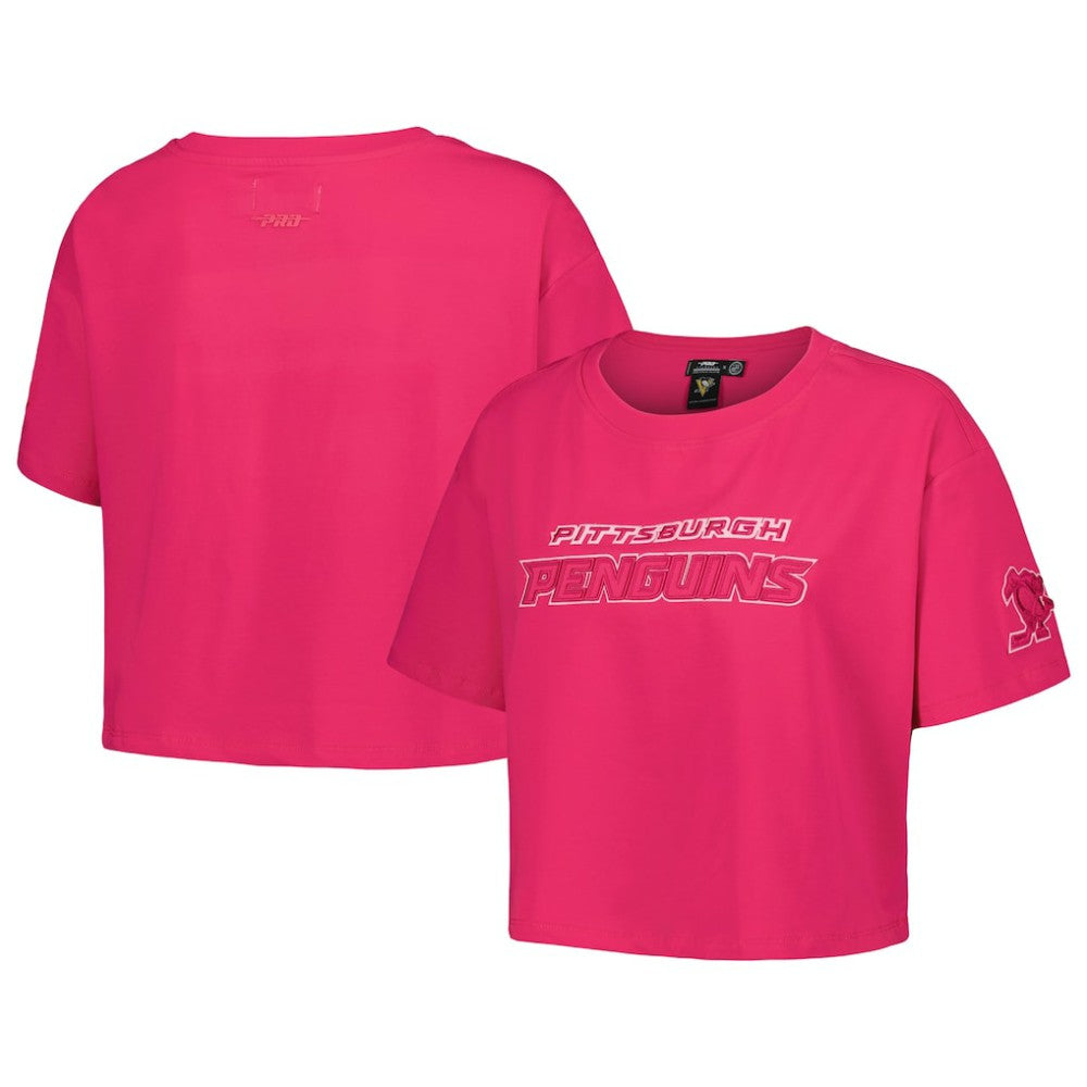 Pittsburgh Penguins Pro Standard Women's Triple Pink Cropped Boxy T-Shirt | NHL Clearance