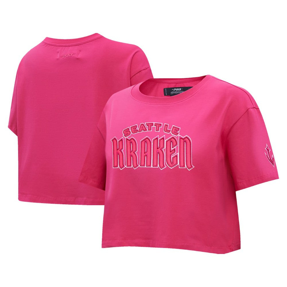 Seattle Kraken Pro Standard Women's Triple Pink Cropped Boxy T-Shirt | NHL discount