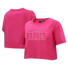 Seattle Kraken Pro Standard Women's Triple Pink Cropped Boxy T-Shirt | NHL discount