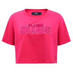 St. Louis Blues Pro Standard Women's Triple Pink Cropped Boxy T-Shirt | NHL Clearance