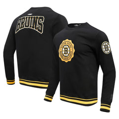 Boston Bruins Pro Standard Crest Emblem Pullover Sweatshirt - Black | NHL discount