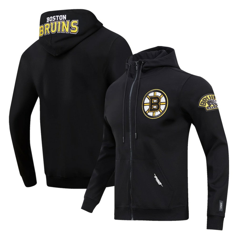 Boston Bruins Pro Standard Classic Chenille Full-Zip Hoodie Jacket - Black | NHL discount