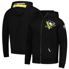 Pittsburgh Penguins Pro Standard Classic Chenille Full-Zip Hoodie Jacket - Black | NHL discount