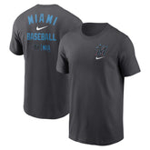 Miami Marlins Nike Logo Sketch Bar T-Shirt Outlet