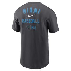 Miami Marlins Nike Logo Sketch Bar T-Shirt Outlet