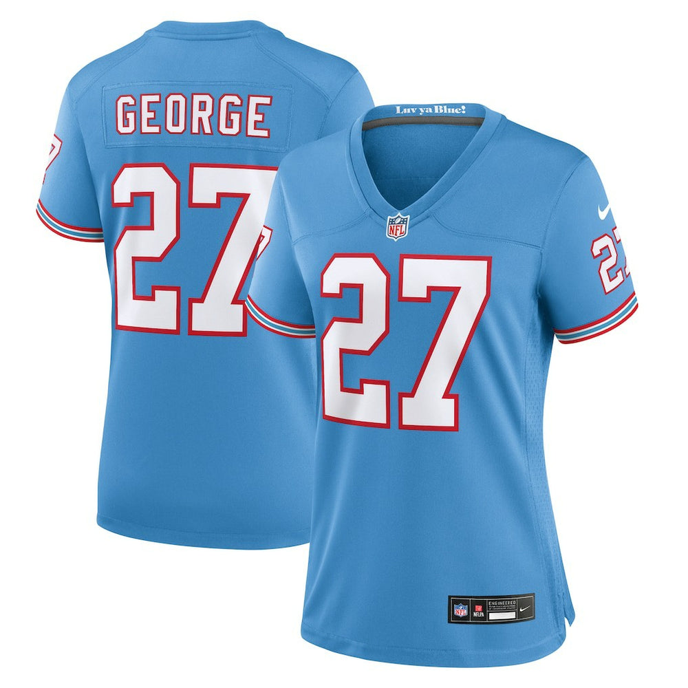 Eddie George Tennessee Titans Women's Oilers Throwback Retired Player Game Jersey - Light Blue - Nike