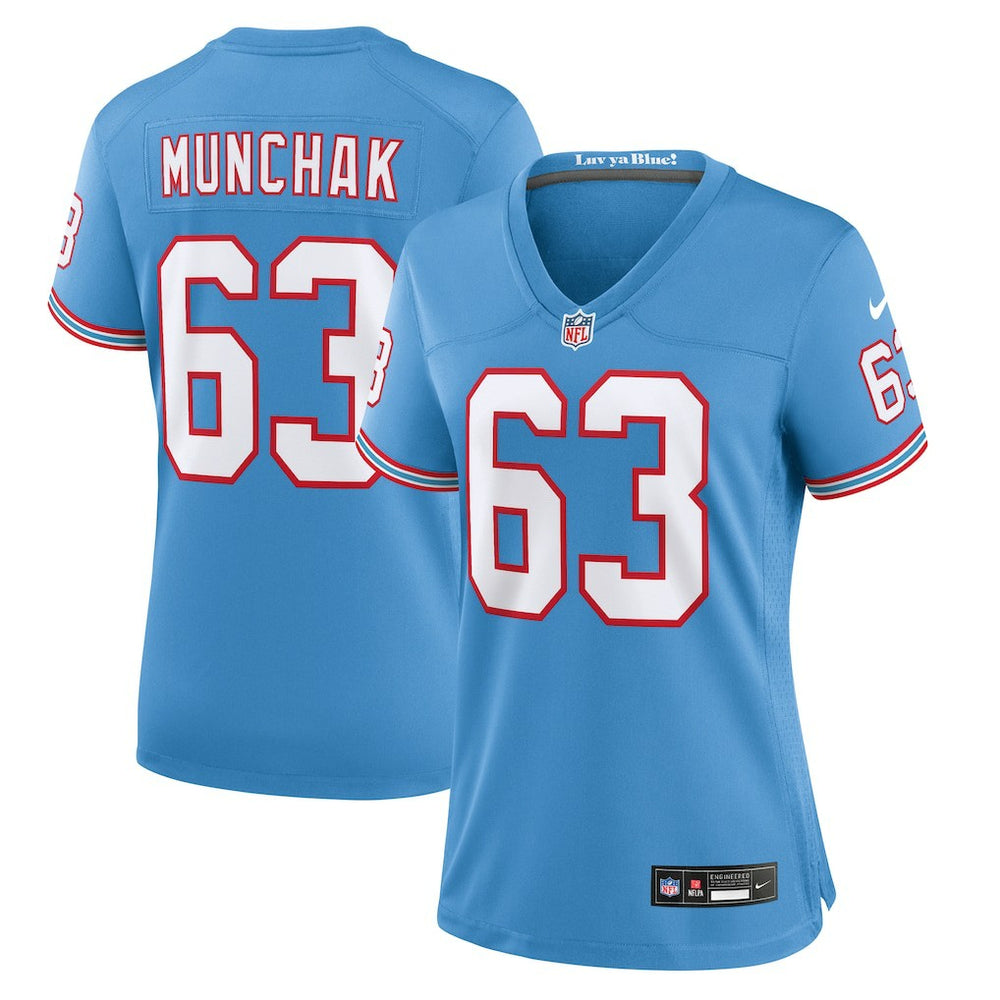 Mike Munchak Tennessee Titans Women's Oilers Throwback Retired Player Game Jersey - Light Blue - Nike