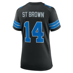 Amon-Ra St. Brown Detroit Lions Women's 2nd Alternate Game Jersey - Black - Nike