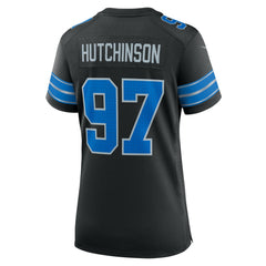 Aidan Hutchinson Detroit Lions Women's 2nd Alternate Game Jersey - Black - Nike