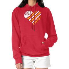 Kansas City Chiefs G-III 4Her by Carl Banks Women's Heart Graphic Fleece Pullover Hoodie - Red - NFL