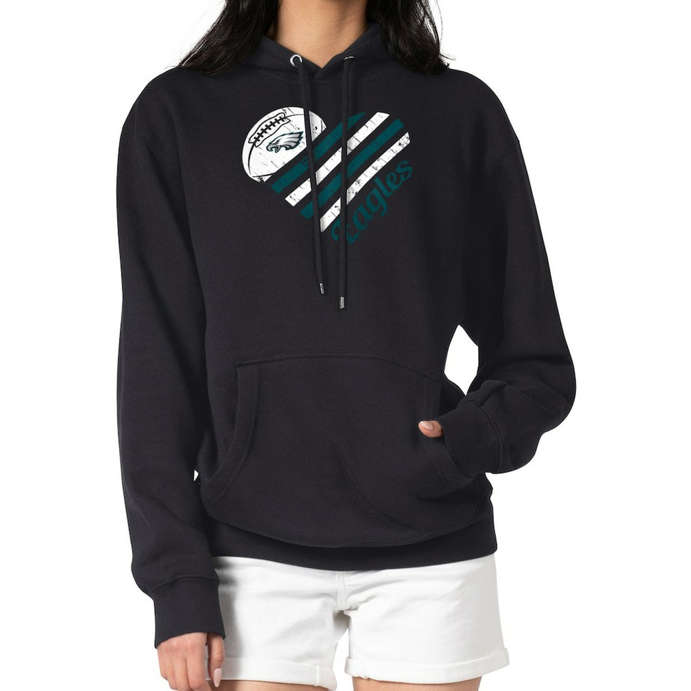 Philadelphia Eagles G-III 4Her by Carl Banks Women's Heart Graphic Fleece Pullover Hoodie - Black - NFL
