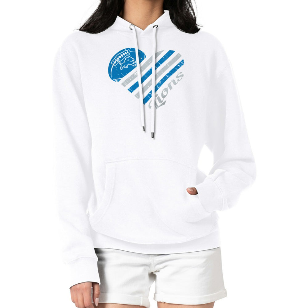 Detroit Lions G-III 4Her by Carl Banks Women's Heart Graphic Fleece Pullover Hoodie - White - NFL