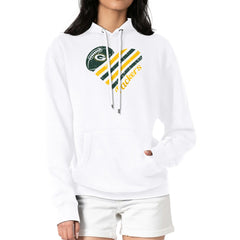 Green Bay Packers G-III 4Her by Carl Banks Women's Heart Graphic Fleece Pullover Hoodie - White - NFL