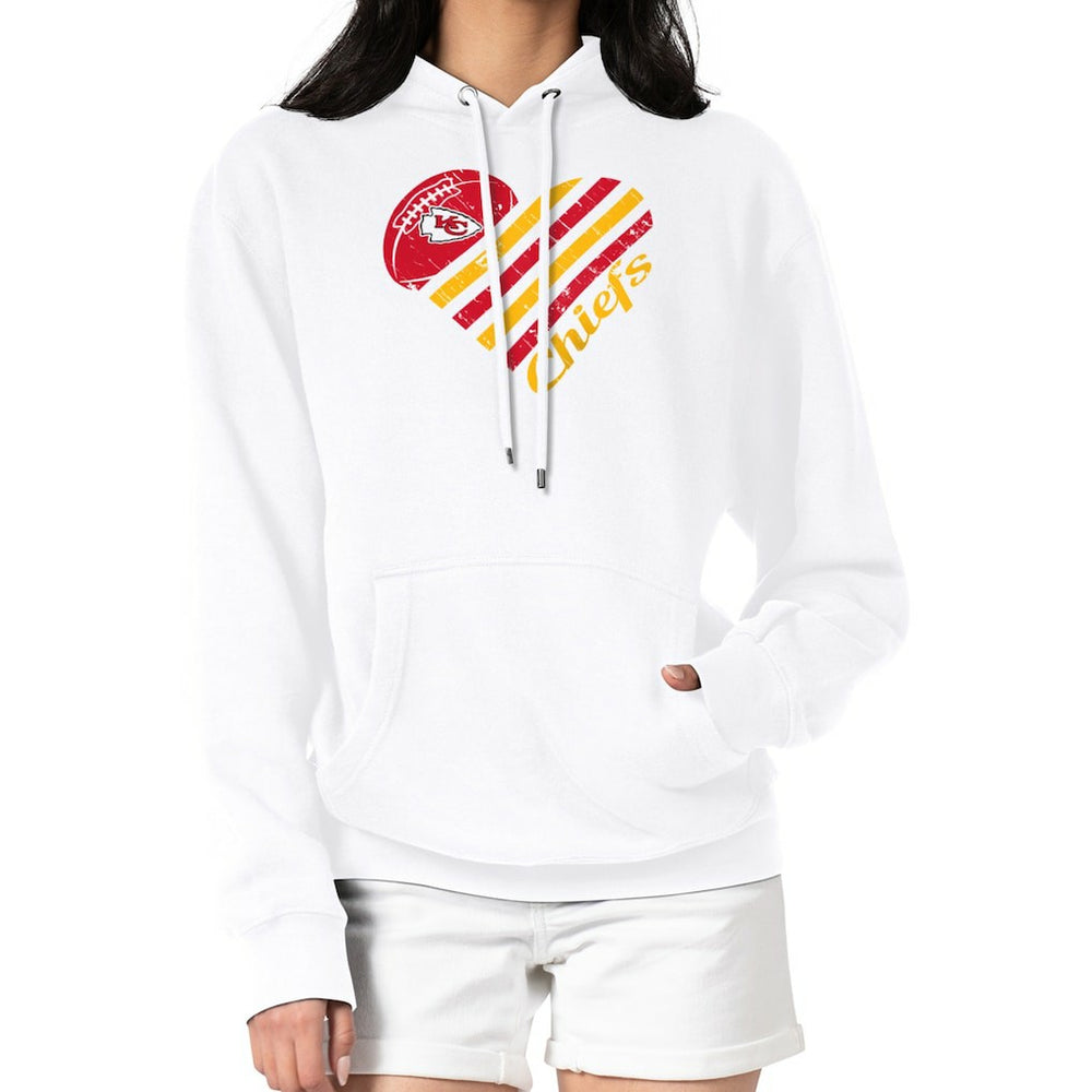 Kansas City Chiefs G-III 4Her by Carl Banks Women's Heart Graphic Fleece Pullover Hoodie - White - NFL