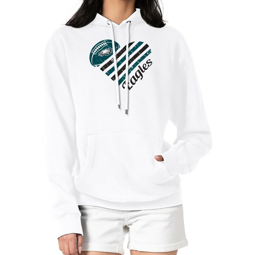 Philadelphia Eagles G-III 4Her by Carl Banks Women's Heart Graphic Fleece Pullover Hoodie - White - NFL