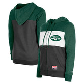 New York Jets New Era Women's Color-Block Full-Zip Hoodie - Green - NFL