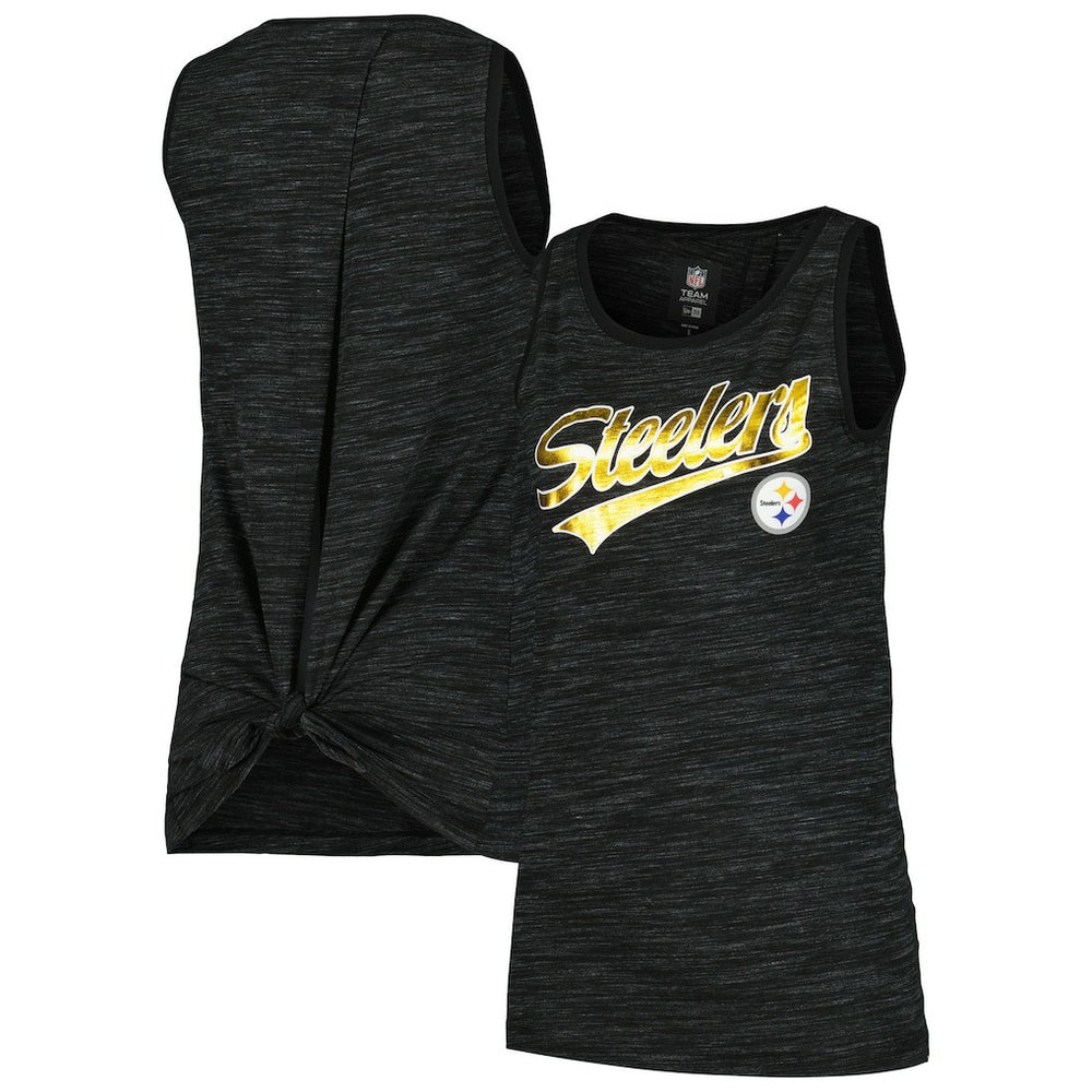 Pittsburgh Steelers New Era Women's Space Dye Active Tank Top - Black - NFL