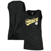 Pittsburgh Steelers New Era Women's Space Dye Active Tank Top - Black - NFL