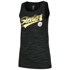 Pittsburgh Steelers New Era Women's Space Dye Active Tank Top - Black - NFL