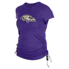 Baltimore Ravens New Era Women's Ruched Side T-Shirt - Purple - NFL