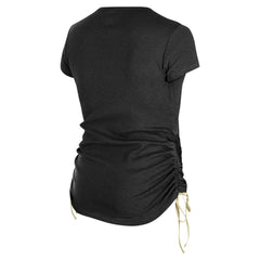 New Orleans Saints New Era Women's Ruched Side T-Shirt - Black - NFL