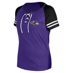 Baltimore Ravens New Era Women's Lace-Up Raglan T-Shirt - Purple - NFL