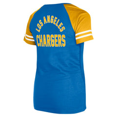 Los Angeles Chargers New Era Women's Lace-Up Raglan T-Shirt - Powder Blue - NFL