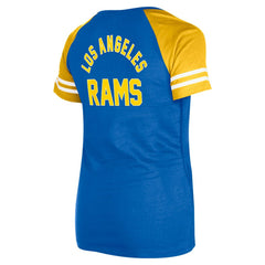 Los Angeles Rams New Era Women's Lace-Up Raglan T-Shirt - Royal - NFL