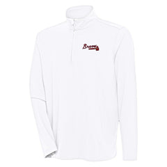 Atlanta Braves Antigua Hunk Quarter-Zip Pullover Top Sale