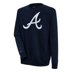 Atlanta Braves Antigua Victory Crewneck Chenille Pullover Sweatshirt Discount