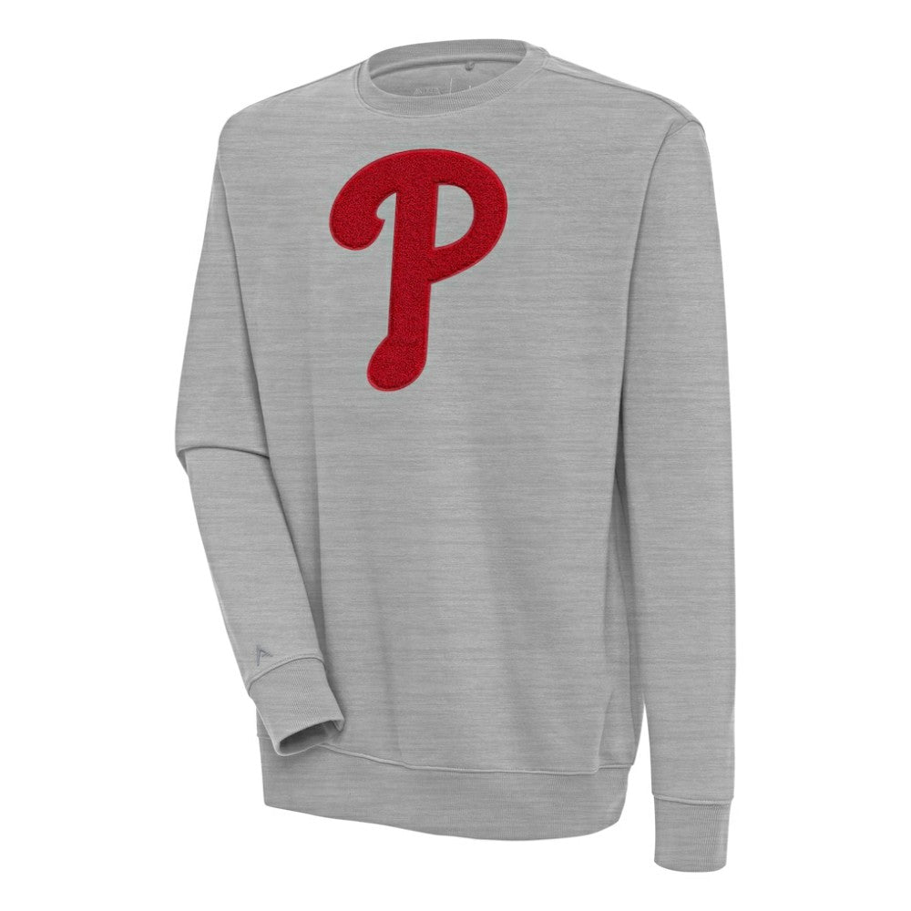 Philadelphia Phillies Antigua Victory Crewneck Chenille Pullover Sweatshirt Discount