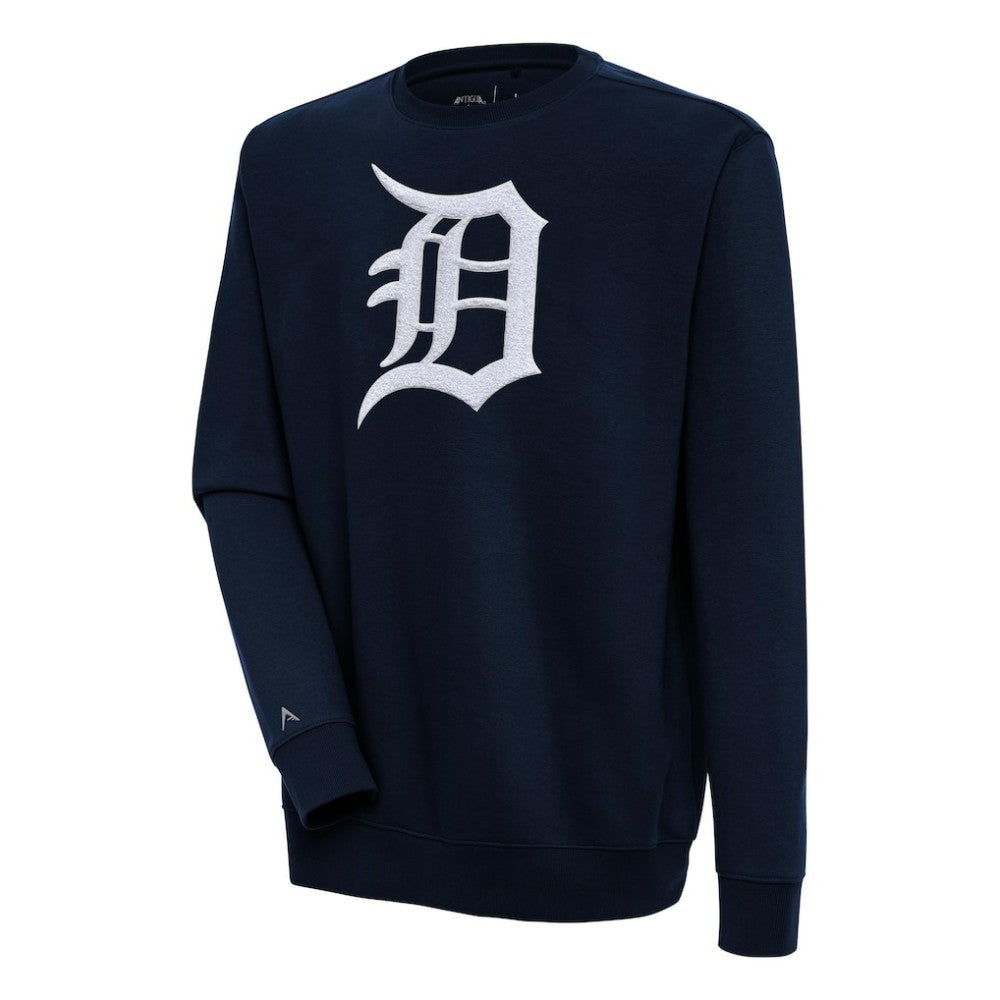 Detroit Tigers Antigua Victory Crewneck Chenille Pullover Sweatshirt Discount