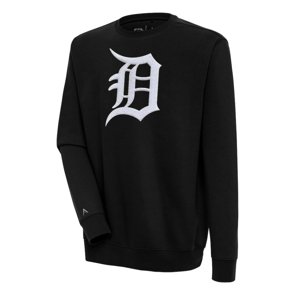 Detroit Tigers Antigua Victory Crewneck Chenille Pullover Sweatshirt Outlet