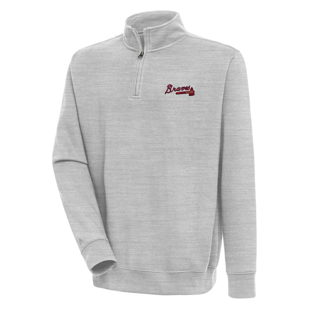 Atlanta Braves Antigua Victory Quarter-Zip Pullover Top Online