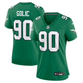 Mike Golic Philadelphia Eagles Women's Alternate Game Jersey - Kelly Green - Nike