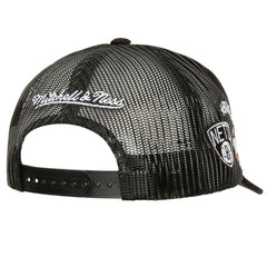 Mitchell & Ness Brooklyn Nets Times Up Classic Script Cord Trucker Hat Black