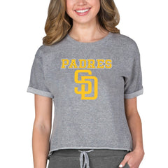 San Diego Padres Concepts Sport Women's Tri-Blend Mainstream Terry Short Sleeve Sweatshirt Top Online