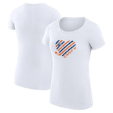 Edmonton Oilers G-III 4Her by Carl Banks Women's Super-Slim Fit Lightweight Heart T-Shirt - White | NHL sale