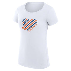 Edmonton Oilers G-III 4Her by Carl Banks Women's Super-Slim Fit Lightweight Heart T-Shirt - White | NHL sale